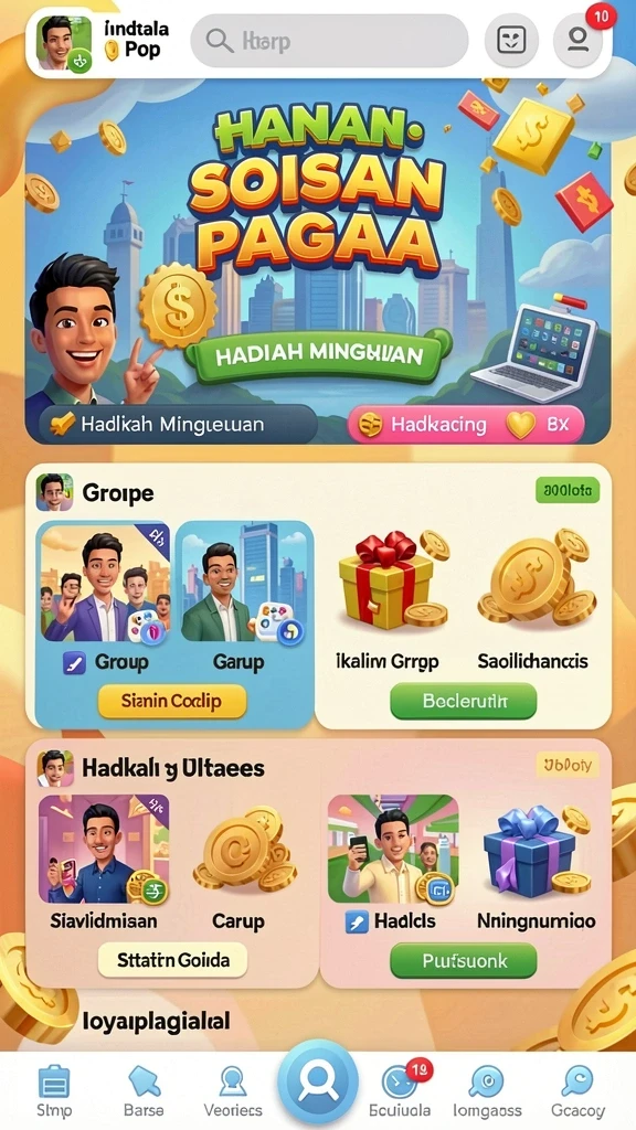 rajawali55 - Tampilan menu utama yang menarik dan mudah dinavigasi.